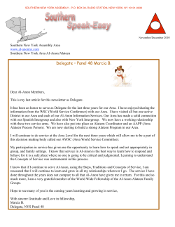 Delegate &ndash; Panel 48 Marcia B. - New York South Assembly Area
