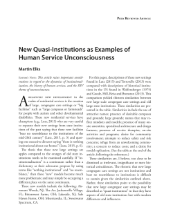 New Quasi-Institutions as Examples of Human Service