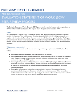 PROGRAM CYCLE GUIDANCE EVALUATION STATEMENT OF