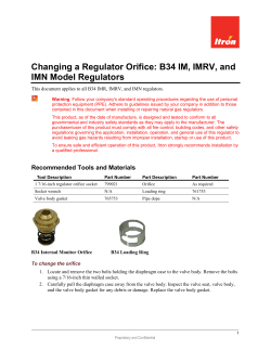 Changing a Regulator Orifice: B34 IMR, IMRV, and IMN Model
