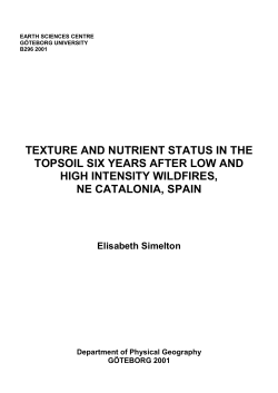 TEXTURE AND NUTRIENT STATUS IN THE TOPSOIL SIX YEARS