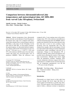 Comparison between chironomid-inferred July temperatures and