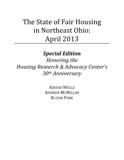 The State of Fair Housing in Northeast Ohio: April 2013