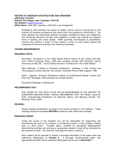 HISTORY OF AMERICAN ARCHITECTURE AND URBANISM