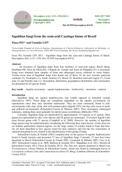 Ingoldian fungi from the semi-arid Caatinga biome of Brazil Article