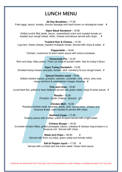 Open Steak Sandwich - 19.90 Grilled scotch fillet steak, bacon