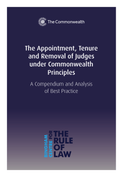 Compendium on the Appointment, Tenure and Removal of Judges