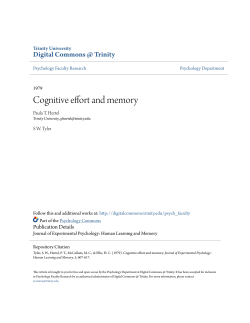 Cognitive effort and memory