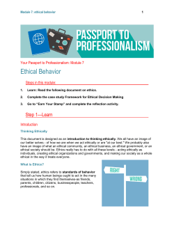 Ethical Behavior - Millikin University