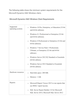 The following table shows the minimum system