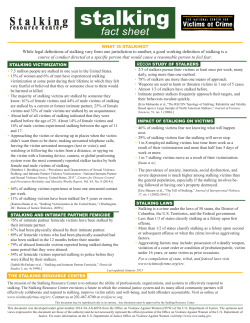 Stalking Fact Sheet - National Center for Victims of Crime