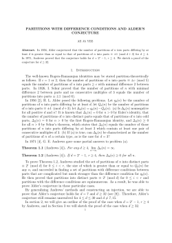 PARTITIONS WITH DIFFERENCE CONDITIONS