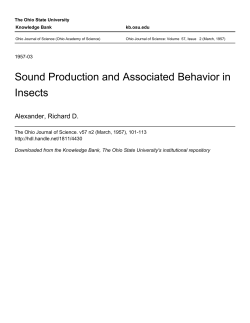 Sound Production and Associated Behavior in Insects