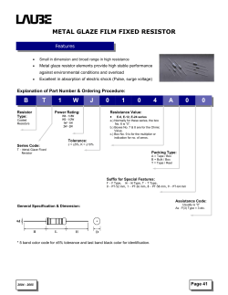 Metal Glaze Film Fixed Resistors