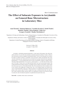 The Effect of Subacute Exposure to Acrylamide on Femoral Bone