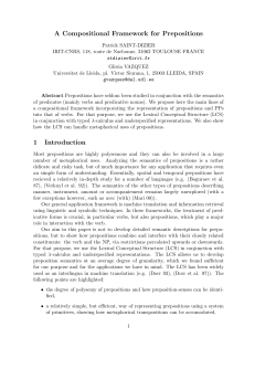 A Compositional Framework for Prepositions 1 Introduction