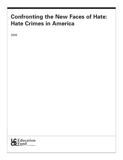 Confronting the New Faces of Hate: Hate Crimes in America, 2009