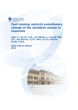Fast running restricts evolutionary change of the
