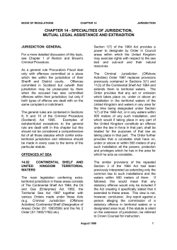 CHAPTER 14 - SPECIALITIES OF JURISDICTION, MUTUAL LEGAL