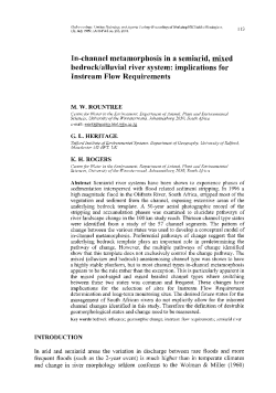 In-channel metamorphosis in a semiarid, mixed
