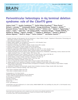 Periventricular heterotopia in 6q terminal deletion
