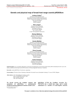 Genetic and physical map of broad host range cosmid pRG930cm