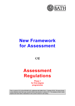 New Framework for Assessment: Assessment