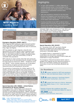 Country Brief Nigeria - WFP Remote Access Secure Services