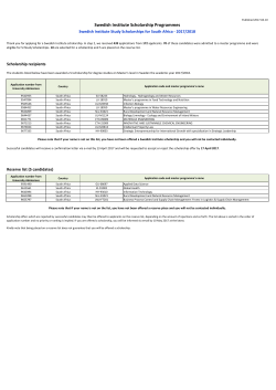 Swedish Institute Study Scholarships for South Africa