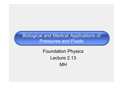 Biological and Medical Applications of Pressures and Fluids