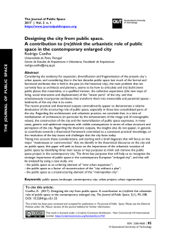 Designing the city from public space. A contribution to (re)think the