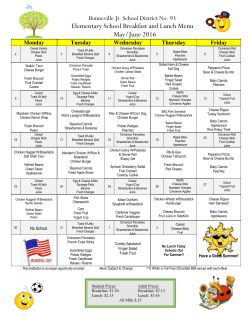 Breakfast - Lunch Menu - Ammon Elementary School