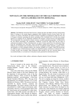 new data on the mineralogy of the salt deposit from sovata