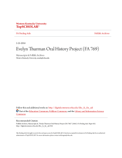 Evelyn Thurman Oral History Project (FA 769)