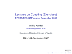 Exercises - University of Warwick