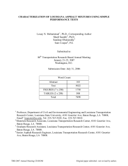 CHARACTERIZATION OF LOUISIANA ASPHALT MIXTURES