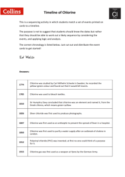 Timeline of Chlorine