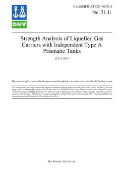 DNV Classification Note 31.11 Strength Analysis of Liquefied Gas