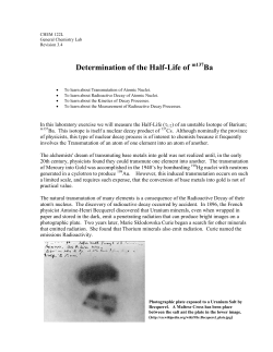 Determination of the Half-Life of Ba