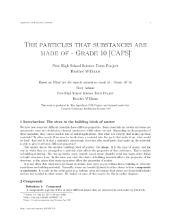 The particles that substances are made of - Grade