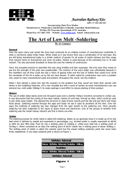 The Art of Low Melt - Soldering
