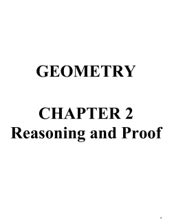 GEOMETRY CHAPTER 2 Reasoning and Proof