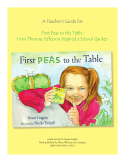 A Teacher`s Guide for First Peas to the Table: How Thomas
