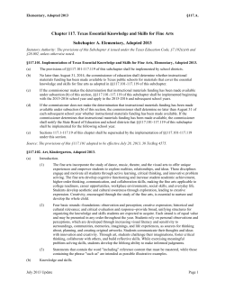 Chapter 117. Texas Essential Knowledge and Skills for Fine Arts