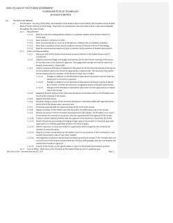 Bylaws Of The Student Government-amended 2.18.2016