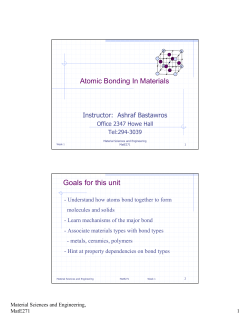 Bonding in Mater. Review