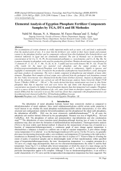 Elemental Analysis of Egyption Phosphate Fertilizer