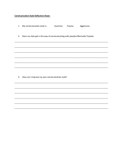 Communication Style Reflection Sheet