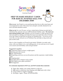 Help Us Make Christmas Cards for Kids in Juvenile Hall