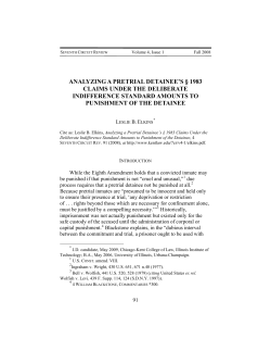Analyzing a Pretrial Detainee`s &sect; 1983 Claims Under the Deliberate